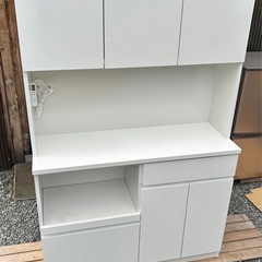 【光沢あり上下分解可】食器棚 キッチンボード レンジ台 カップボード【現金 PayPay オンライン決済お支払い出来ます】 の画像