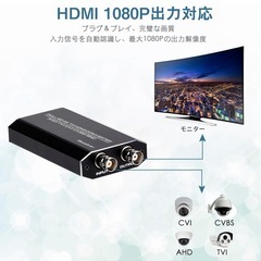 TVI/CVI/AHD to HDMI 変換アダプター 4K 720P 1080P 3MP 4MP 5MP 8MP BNC to HDMIビデオアダプター TVI CVI AHD CVBS BNCビデオ信号 変換 HDTV/DVR/モニター 対応の画像