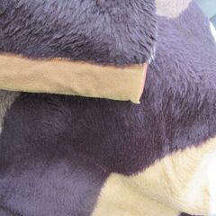 昭和レトロ　サイケ柄毛布　ブランケット　ブラウン系　シングルサイズの画像