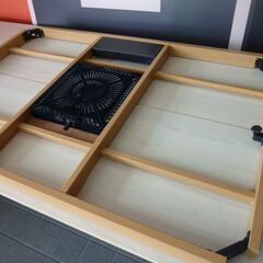 2-2　未使用/新品　アウトレット　未使用/新品　組立商品　こたつテーブル 長方形 120 こたつ本体 単品 木目 UV塗装 継ぎ脚 木製 オールシーズンの画像