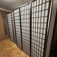 和風 障子 屏風 5連 パーテーションの画像