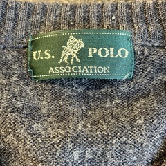 M2510-279 U.S. POLO Ｖネック セーター グレー サイズ表記なし 毛玉有りの画像