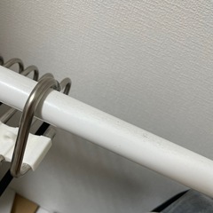 ハンガーラック 2段 キャスター付き スチール 白の画像