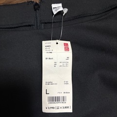 UNIQLO ブラック Lサイズ ポンチ　ワンピース　七分袖 黒　定価3,990円の画像