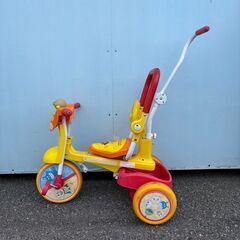 アンパンマン三輪車 舵取り棒付き 中古の画像