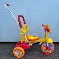 アンパンマン三輪車 舵取り棒付き 中古の画像