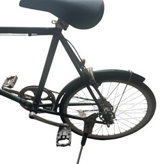 【ジ1020-15】通勤時に便利‼️折りたたみ不可 シティサイクル風 ミニベロ（グリーン系） ※軽量フレーム／外装6段変速の画像