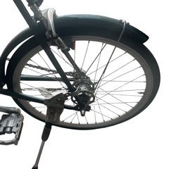 【ジ1020-15】通勤時に便利‼️折りたたみ不可 シティサイクル風 ミニベロ（グリーン系） ※軽量フレーム／外装6段変速の画像
