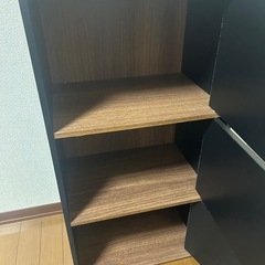 カラーボックス 扉付き 黒 ダークブラウンの画像