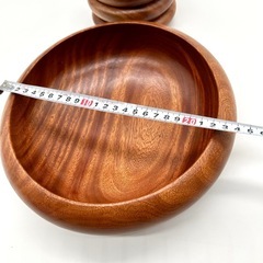 木製サラダボウルと小皿セットの画像