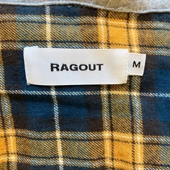 M2510-280 RAGOUT 長袖 シャツ チェック柄 クレイジーパターン  Mサイズ 中古美品の画像