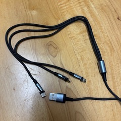 3in1  急速充電USBケーブル ２本セット Type-C、Micro USB、Type-L 3種類のコネクタ 180度回転可能の画像