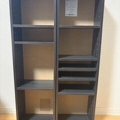 可変式木製本棚（黒）幅50×高さ90×奥行17cm｜引っ越しに伴い出品しますの画像