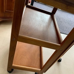美原店 折りたたみ式 木製 キッチンワゴンテーブル キャスター付き　バタフライワゴンの画像