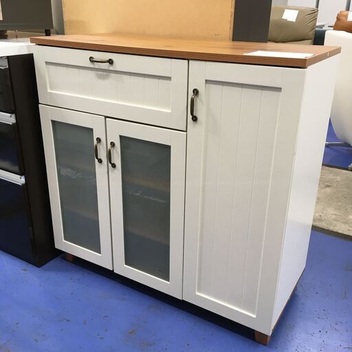 ★リユースのサカイ横浜南店★YM1538  レンジ台 ナチュラル/ホワイト W90×D40×H88 クリーニング済み