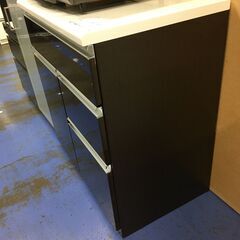 ★リユースのサカイ横浜南店★YM1539  レンジ台 ブラウン/ホワイト W80×D51×H86 クリーニング済みの画像