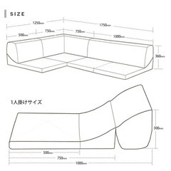 取引中。ローソファ 3点セット！カバーリングコーナー フロアソファー ソファ こたつ 座椅子 ローソファー リラックス リビング 北欧テイスト ナチュラルテイスト シンプル デザイナーズの画像