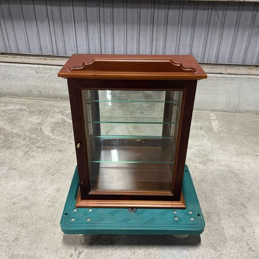 K1５  ガラス キャビネット ショーケース 木製 コレクション ケース 飾り棚 背面 ミラー 鏡 ガラス ラック 整理 ヴィンテージ インテリア アンティーク