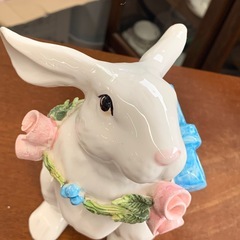 美原店 イースター うさぎ 陶器 置物 ガーデニング 雑貨　アンティーク の画像