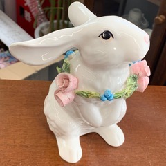 美原店 イースター うさぎ 陶器 置物 ガーデニング 雑貨　アンティーク の画像
