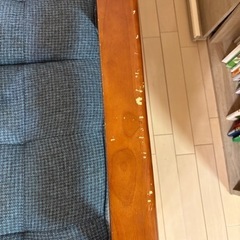 ベッドソファ　青の画像