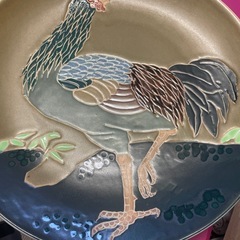 九谷焼　飾り大皿　秀峰　鶏の画像