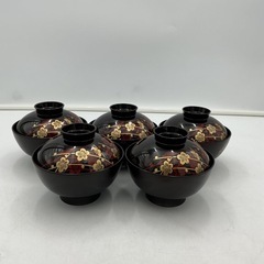 フタ付きお椀　5客セットの画像