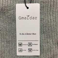 Gmaldar ニット メンズ セーター 綿100% Uネック グレーの画像