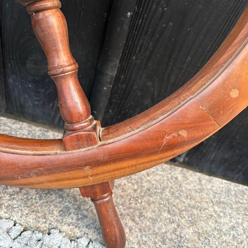 ⚓古い船舵 木製ハンドル ラット トップ 操舵輪 オブジェインテリアに