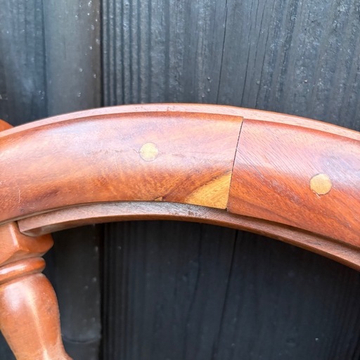 ⚓古い船舵 木製ハンドル ラット トップ 操舵輪 オブジェインテリアに