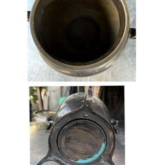 伝統工芸 工芸品 工芸　美術　薄端 うすばた 花器 銅製　真鍮製　金属　アンティークの画像