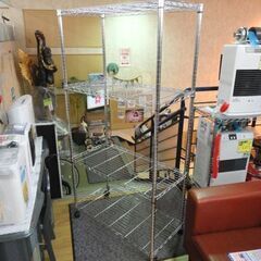 4段 スチールラック 幅90㎝ 奥行45㎝ 高さ180㎝ 棚板4枚  キャスター付 メタルラック 札幌市 西岡店 の画像