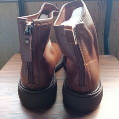 新品 23cm レディース ブーツ ブラウン 厚底 シューズ ショートブーツ【B039-Z】の画像