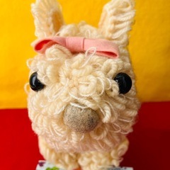 昭和レトロ アンティーク カール毛 ぬいぐるみ 犬 毛糸の画像