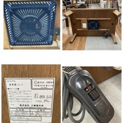 S168 ⭐ 川崎製作所 家具調コタツ 天然木コタツ 天板柄もの 幅120cm USEDの画像