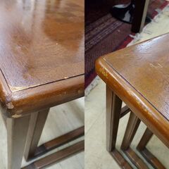 ネストテーブル 3個セット 木製 サイドテーブル コーナーテーブル 飾り台◆横幅60㎝×奥行40㎝×高さ41㎝◆近隣配送無料 買取帝国 朝霞店の画像