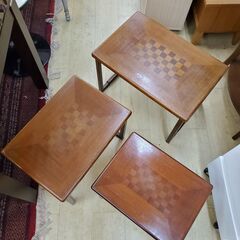 ネストテーブル 3個セット 木製 サイドテーブル コーナーテーブル 飾り台◆横幅60㎝×奥行40㎝×高さ41㎝◆近隣配送無料 買取帝国 朝霞店の画像