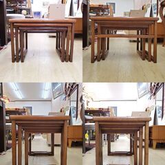 ネストテーブル 3個セット 木製 サイドテーブル コーナーテーブル 飾り台◆横幅60㎝×奥行40㎝×高さ41㎝◆近隣配送無料 買取帝国 朝霞店の画像