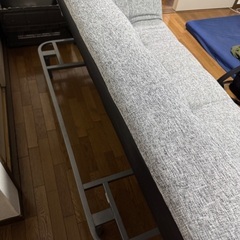 ソファーベッド、電子レンジ、洗濯機、冷蔵庫4点セットの画像