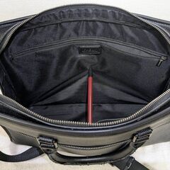 [中古](配達可条件有) PABIN ビジネスバッグ レザー 本革 ブリーフケース メンズ 男性 ショルダー A4 PC収納 手提げ 軽量の画像