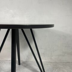 ◆🔶送料無料・設置無料有り🔶◆KANDEMONO カナデモノ ラウンドテーブル Φ80 アイアン脚 カフェテーブル 中古家具の画像