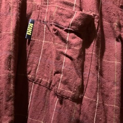 えんじ色メンズシャツ　Lサイズ　の画像