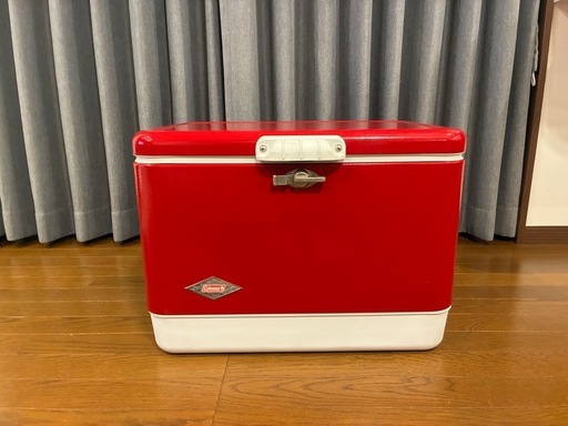 コールマン 54QT スチールベルトクーラー クーラーボックス レッド 赤　しろ白
