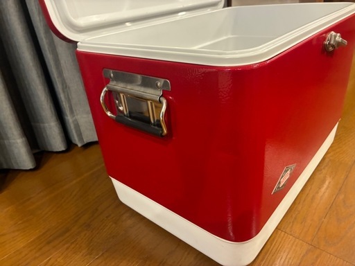 コールマン 54QT スチールベルトクーラー クーラーボックス レッド 赤　しろ白
