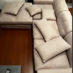 カウチソファー フロアソファ 3人掛け コーナーソファー ロータイプの画像