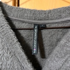 【10/28迄】美品 HK WORKS LONDON カーディガン グレージュ Lサイズの画像