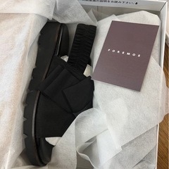 FOREMOS ブラック ビッグリボンサンダル size5の画像