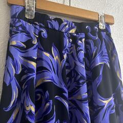 社交ダンス スカート M 練習着 スタンダード フレアスカート 花柄の画像
