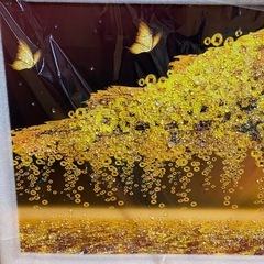 新品・未使用　巨大　水晶絵　アートパネル　金のなる木　金運　クリスタル　絵画　アート　ゴールドの画像