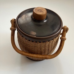 【昭和レトロ】籐 アイスペール　象印　アイスペール　藤ラタンの画像